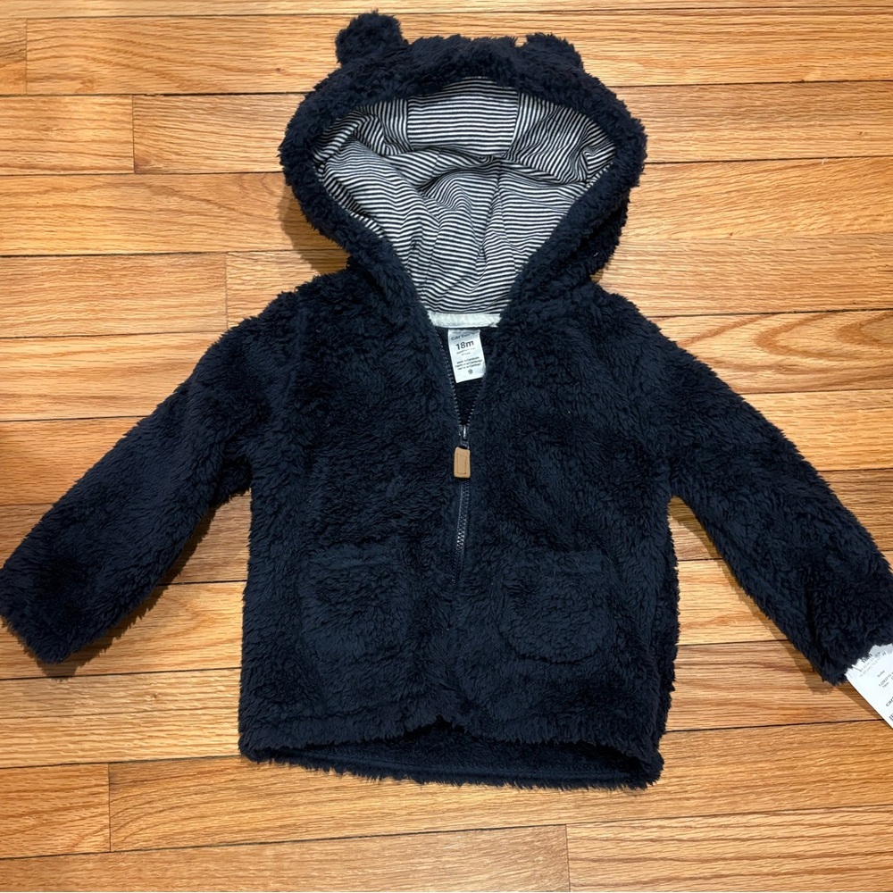Carter's Navy Fleece Jacket cute bear ears